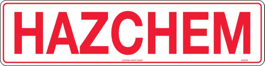 SIGN HAZCHEM 600X125 METAL H101